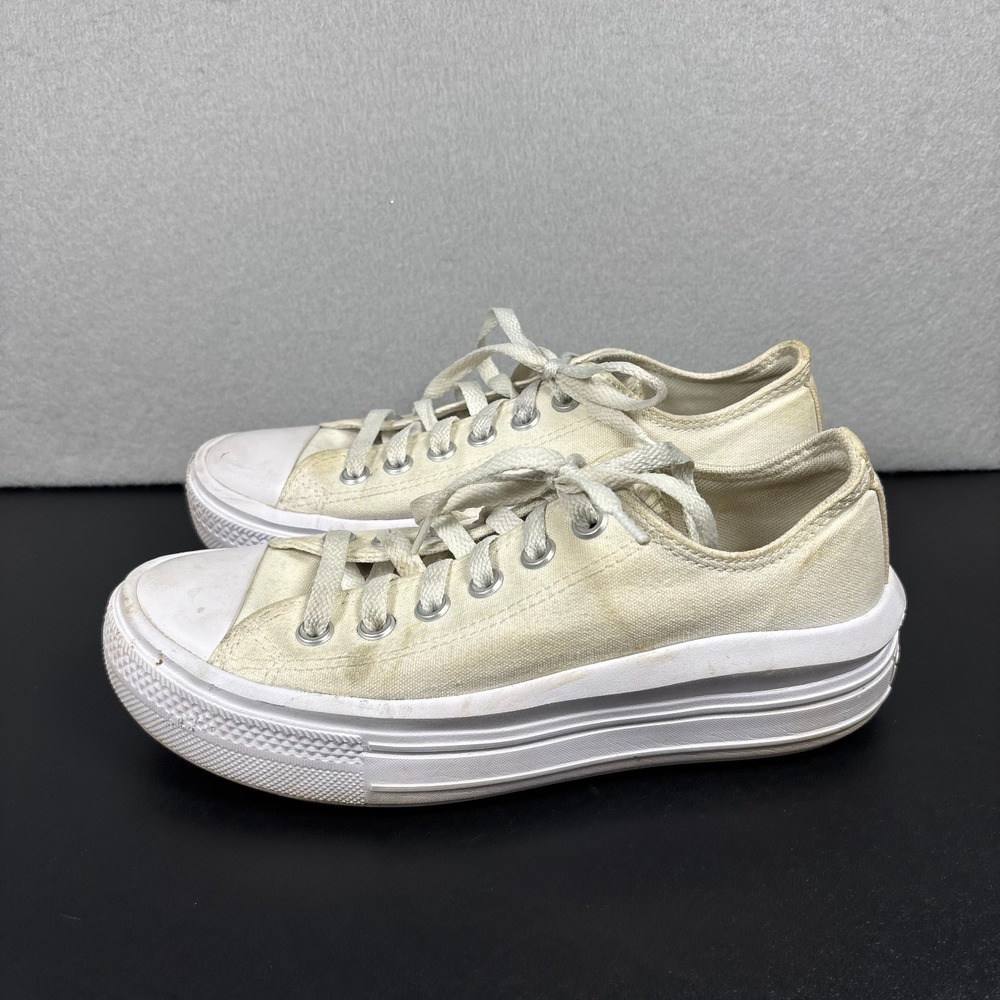 Converse All Star Move Ox Platform Low Top Off White Women's 7 Sneakers 570257C